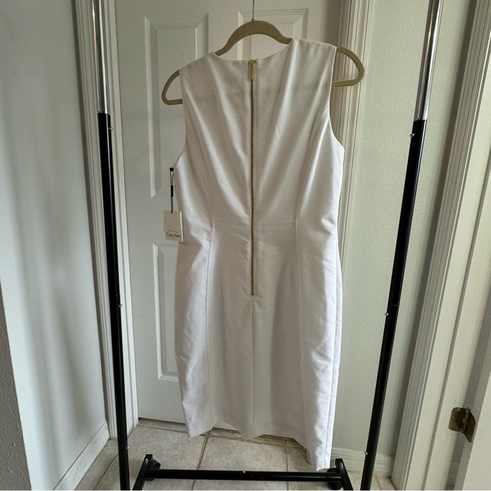 NWT Calvin Klein Classic White Midi Dress - Picture 2 of 5